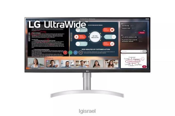 צג| LG צג 34 אינץ' 21:9 ips hdr wfhd 3-צדדי כמעט ללא שוליים 6TDNN395