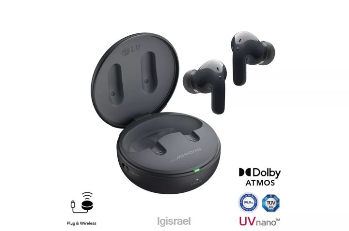 מכשיר| LG ללא צלילים t90 dolby atmoswith dolby head tracking אוזניות Bluetooth אלחוטיות אמיתיות, שחורות 6TDNN476